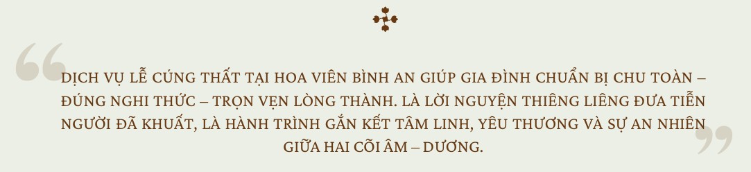 Dịch vụ mâm lễ cúng thất tại Hoa viên Bình An